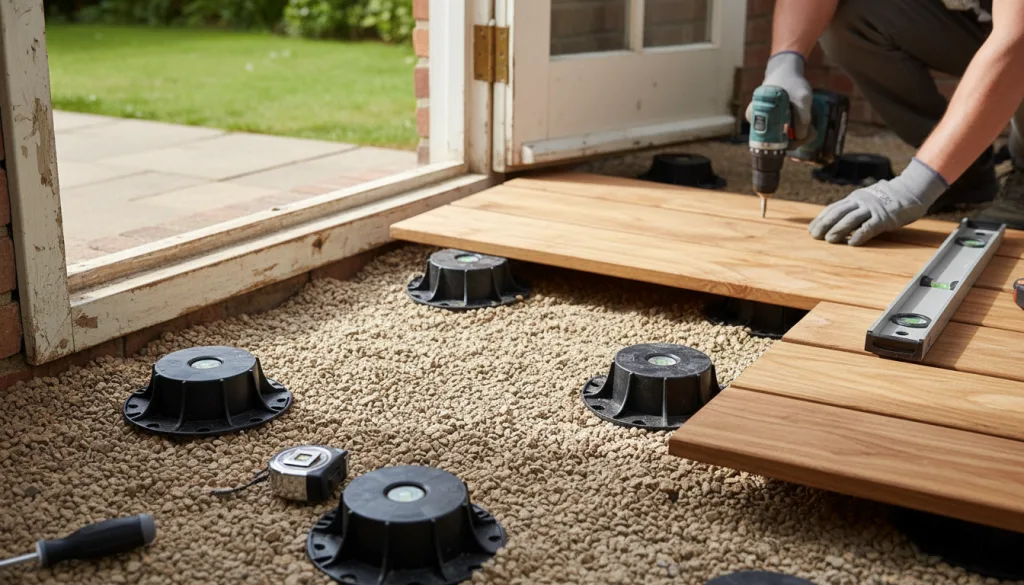 découvrez les étapes essentielles pour installer une terrasse sur plot au seuil de votre porte et profitez d'un extérieur esthétique et durable.